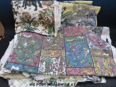 A collection of vintage material including Otterburn Mill, Warwick Bridge, Carlisle, Liberty items,