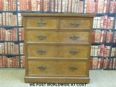 A late 19thC oak chest of two over three graduated drawers (H127 x W123 x D59cm)