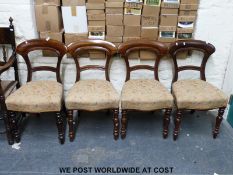 Four Victorian mahogany dining chairs