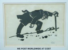 A signed Kyffin Williams print 'Crooked Man' (22 x 32cm)