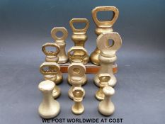 A run of bell weights including Avery, Parnall,