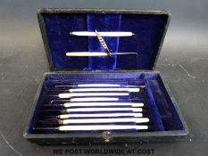 A cased circa mid-19thC surgeon's set possibly dermatology related,