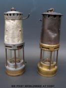 Two vintage miner's lamps,