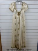 A cream embroidered silk dress,