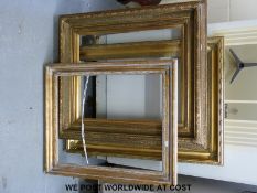 Three gilt frames,