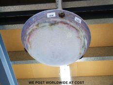 A glass multicoloured Monart style plafonnier