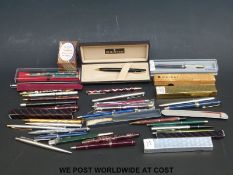 A collection of 37 pens to include Sheaffer, Parker, Lady Scripto,