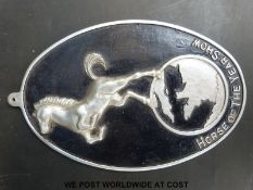 A metal Horse of the Year show plaque (height 23.