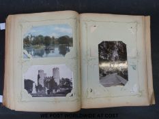 An album of mainly UK topographical postcards including Sussex, Faringdon, Felixstowe, Marlborough,