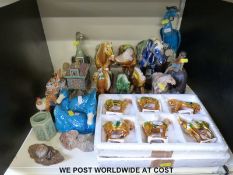 A collection of largely Chinese porcelain horses, ducks, etc.
