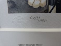 A Linda J Smith signed limited edition print (603/850) 'Fleasy Rider' (31 x 20cm)