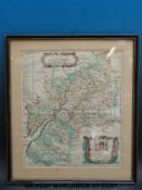 A Richard Blome hand-tinted map of Gloucestershire (33 x 28cm)