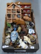 A collection of elephants including wood,