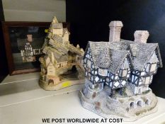 Two very large David Winter cottages Smuggler's Creek and one other together with a framed and