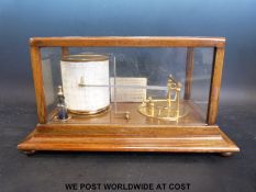 A Short & Mason Tycos barograph in mahogany case