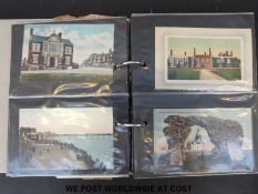 An album of mainly Edwardian postcards including UK topographical
