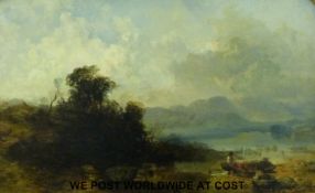 John Wright Oakes (1820-1887) oil on panel Benan Loch Katrine, signed and dated 1851 lower right,