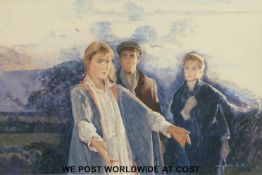 Melvyn Warren-Smith oil on board inscribed to mount The Moth (story) Catherine Cookson (40cm x