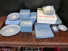 A quantity of boxed Wedgwood Jasper Ware including Christmas plates
