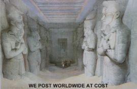 Two framed prints after David Roberts of the temple of Abu Simbel (37cm x 52cm) together with a