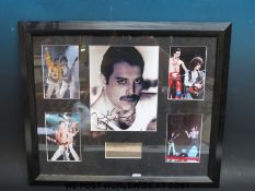 A framed Freddie Mercury photo montage