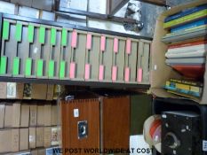 A large filing drawer of electrical/amateur radio components, box of books on amateur radio,