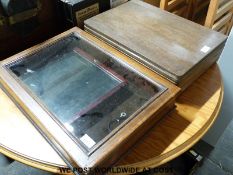 An inlaid table top display case (L54 x D39 x H10cm) together with a further display case and an