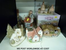 Seven large David Winter cottages including Cornish Engine House, Squires Hall,