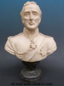 A alabaster bust of Duke of Wellington (height 34cm)
