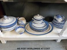 A quantity of blue and white china Booths Lowestoft design and Olde Alton Ware