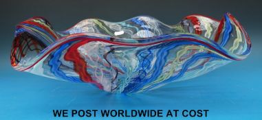 A large handmade glass bowl (maximum diameter 46cm)