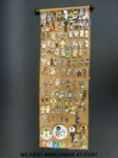 A large collection of enamel Golly badges to include footballers, spaceman, racing drivers,