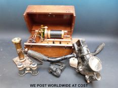 A Wray of London Panora 8x21 monocular, pair of horse glasses with Egyptian style decoration,