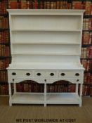 A large painted pine dresser with five drawers and a dummy drawer to base (H202 x W157 x D43cm)