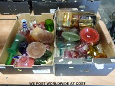 A large quantity of various coloured glass items