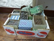 A quantity of vintage screws in original boxes