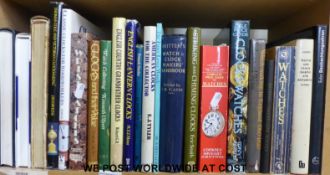 A large collection of reference works on and about clocks and watches,