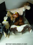 A Wade fireside labrador together with a large beagle,