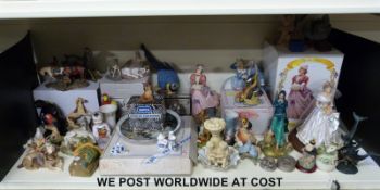 A large collection of ceramics to include American Indian Foundation figures, Thelwell,