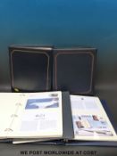 Four aviation related stamp albums including first day covers and pilots' autographs relating to