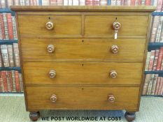 A 19thC mahogany chest of two over three graduated drawers (H107 x W107 x D51cm)