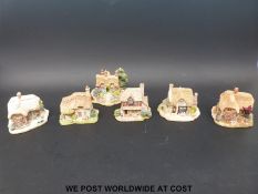 Six white boxed Lilliput Lane houses to include Water Meadow, Autumn Hues,