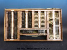 A tray set of optometrist lenses with ivorine labels