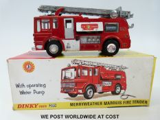 Dinky Toys diecast model Merryweather Marquis Fire Tender, 285, with dark metallic red body,