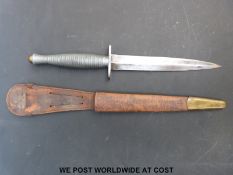 A Fairbairn-Sykes type dagger in sheath