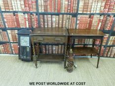 Two oak side tables,