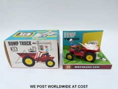 Britains Ltd model Dump Truck, 9670, with red body, yellow hubs, driver,