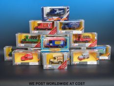Fifteen Corgi Classics diecast model delivery vans,