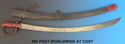 A 1796 pattern cavalry sword in metal sheath