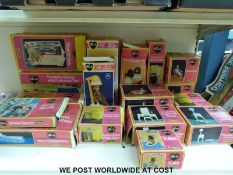 A complete Pedigree Sindy home and accessories comprising Sindy's home, shower, wardrobe,